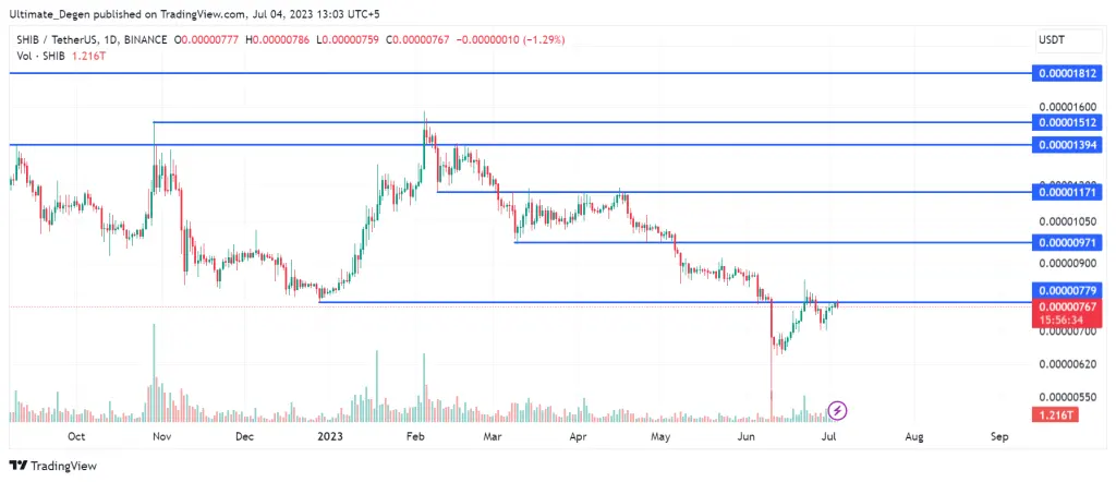Shiba Inu Coin price daily chart