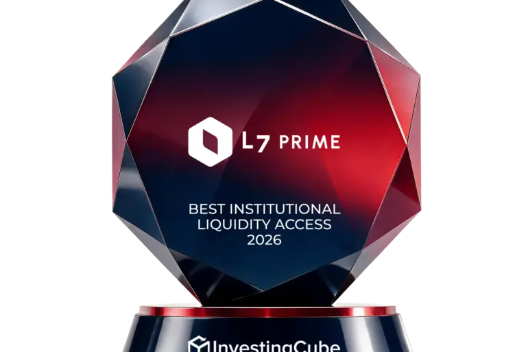 Best Institutional Liquidity Access 2026 — InvestingCube Global Awards trophy
