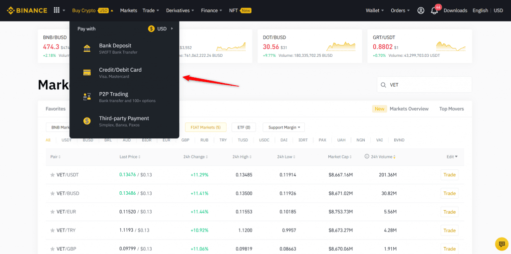 Deposit Binance