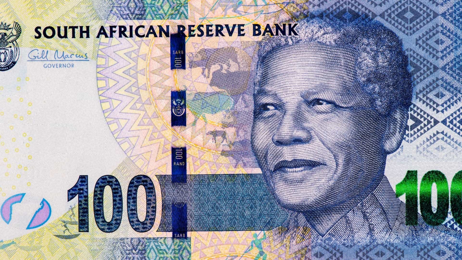 Ранды юар курс. 100 Рандов ЮАР. 100 Южноафриканский Рэнд банкнота. Банкноты ЮАР 100 рандов. Африканские деньги.