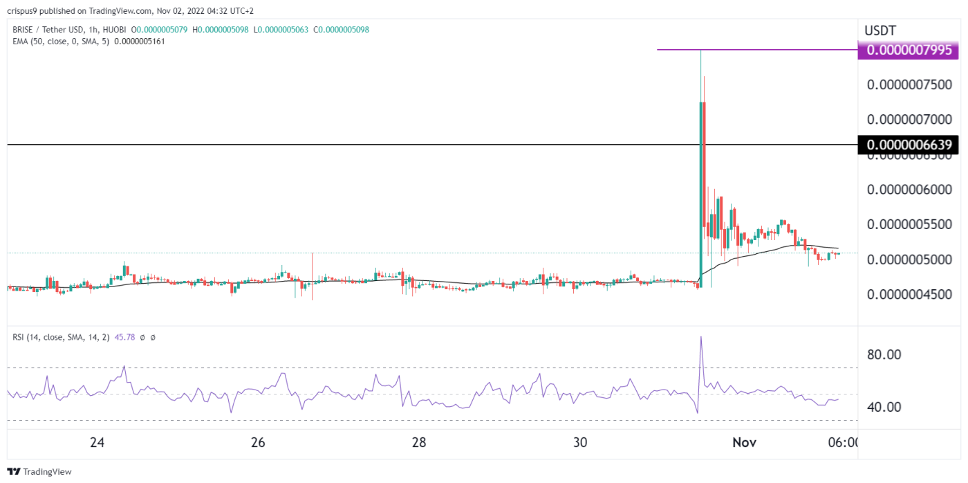 price prediction of brise crypto