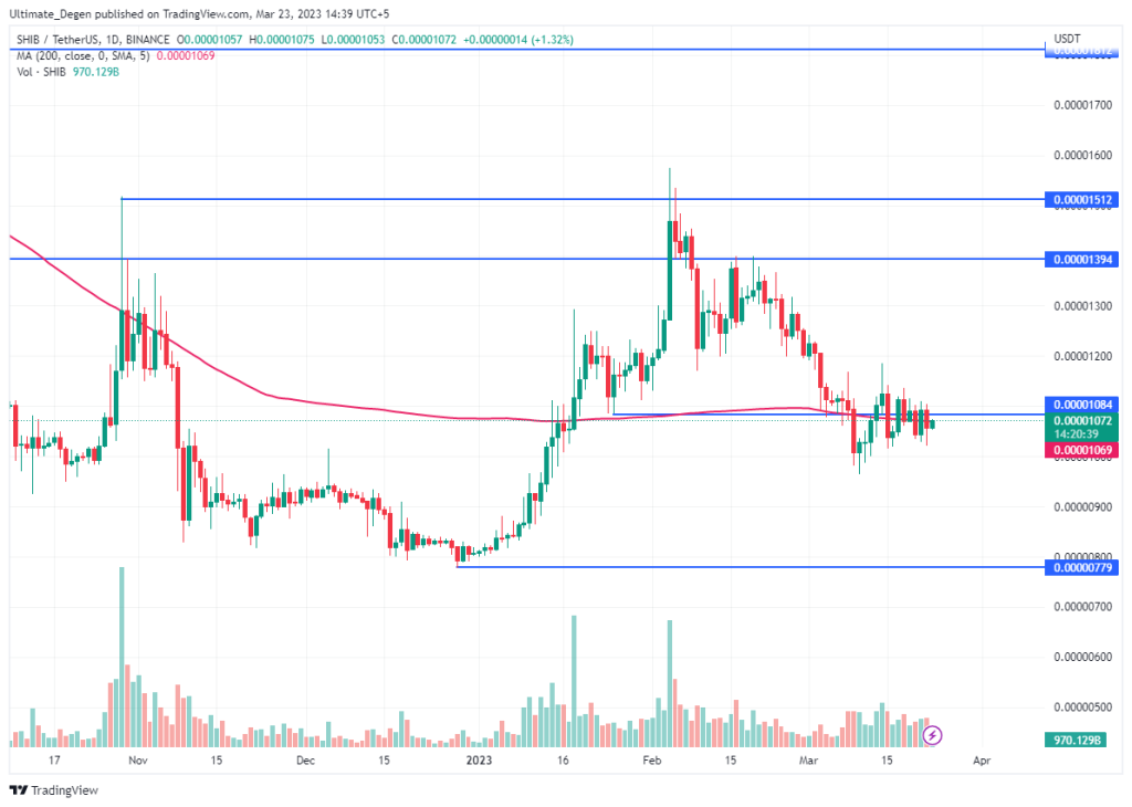 Shiba Inu coin price chart