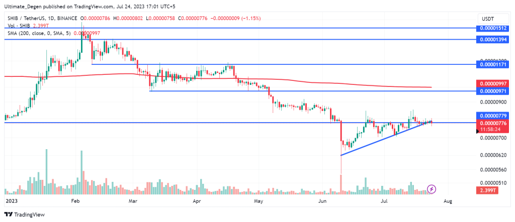 Shiba Inu coin price chart