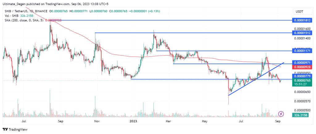 Shiba Inu Coin price chart - 1D